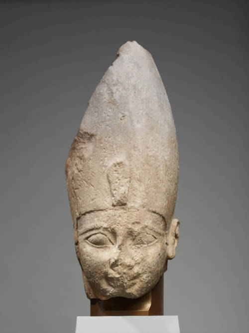 Stone head of Pharaoh Ahmose I.