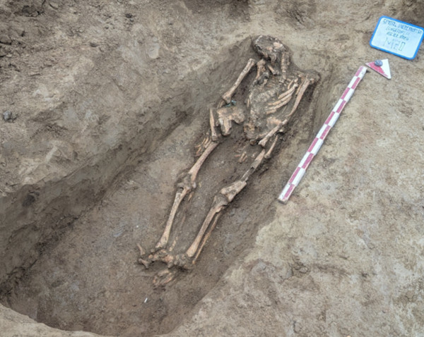 Skeletal remains at one of the Tomas necropolis burials