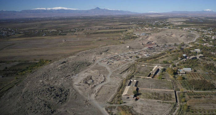 Aerial view of the archaeological site at Saint David's Hill