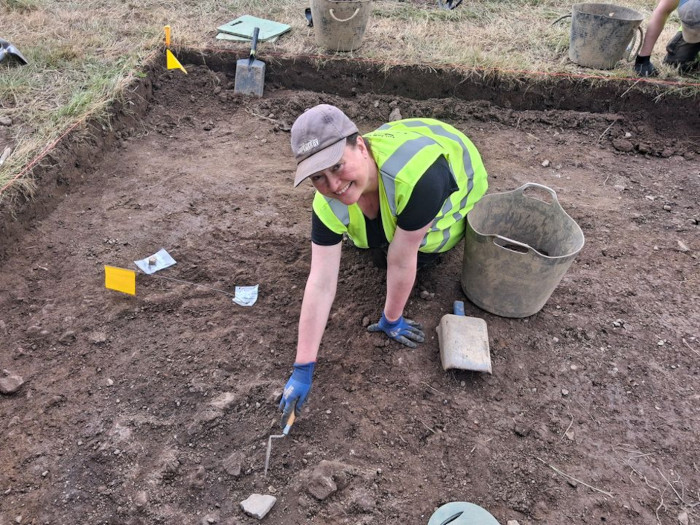 Archaeologist at work at the Woodstown excavation