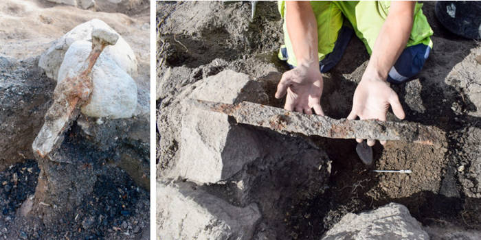 The Viking swords at the site.