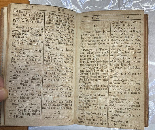 Pages in the New Dictionary of the Terms Ancient and Modern of the Canting Crew…