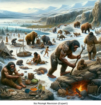 Image of 'Neanderthal daily life' produced by prompt in the study.
