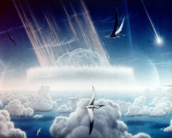 Artist's impression of the Chicxulub impact event