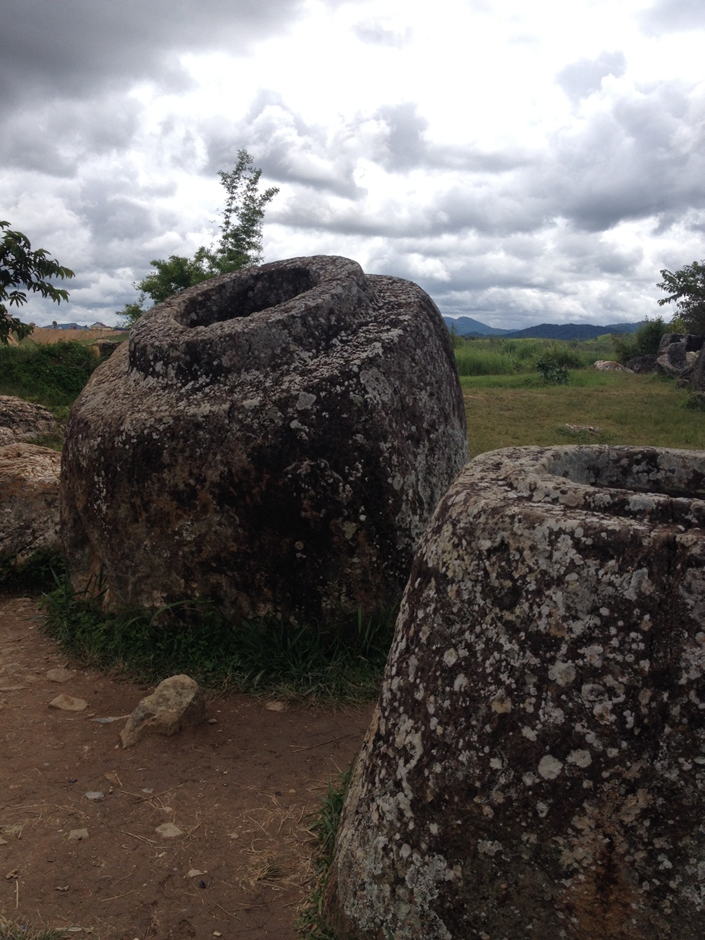 View of the site 1 of the plain of jars, Phonsavan, Laos