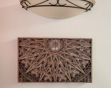 Large Mandala Wood Wall Art Illuminated 