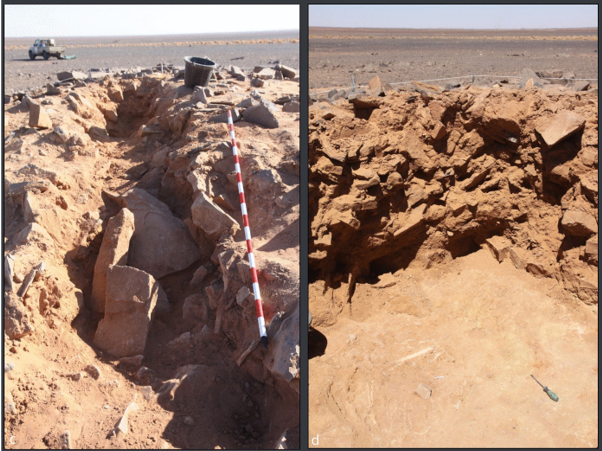 Excavation stages of the Lawash el Telli funerary monument.
