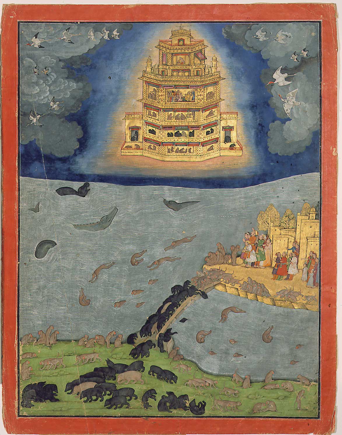 Shakuna Vimana perspective view, drawn by T.K. Ellappa, Bangalore, 1923, from the Vaimanika Shastra. 