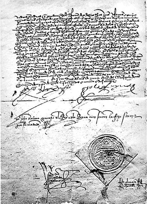 Stamped copy of the Decree of the Alhambra