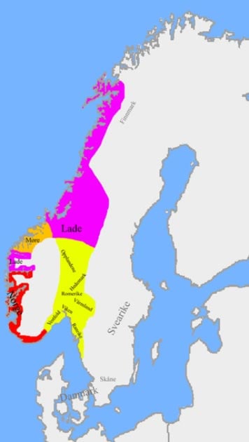 a divisão da Noruega pelo rei Harald Fairhair. (Tokle / Domínio Público)