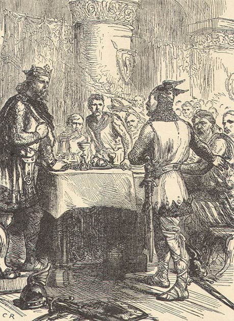 King Harold Godwinson, the last Anglo-Saxon king, receiving the news of the Norman invasion. (Public Domain)
