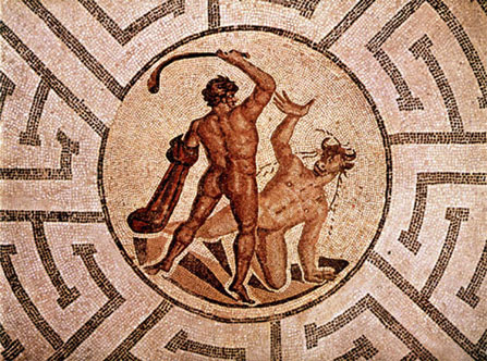 The labyrinth of Knossos and the Minotaur