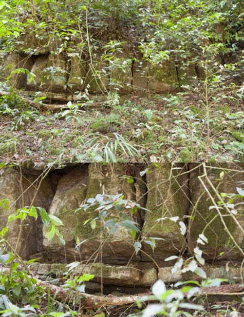 General view and detail of the large rock structure we encountered on the expedition.