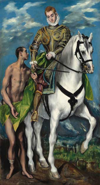 The legend of Saint Martin claims that he gave his cloak to a beggar, a story depicted in this painting by El Greco. Gregory of Tours later set up a shrine to his memory, which became a prime destination for pilgrims on route to Santiago de Compostela hoping to be cured from their ailments. (Public domain)