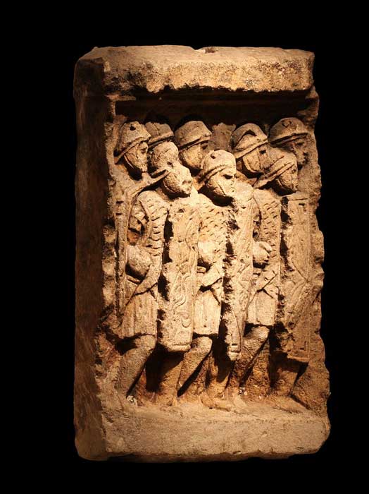 The losses incurred by the Roman military to the Antonine plague were staggering, mortally weakening Rome's long-standing military prowess. Imperial Roman legionaries in tight formation, a relief from Glanum, a Roman town in what is now southern France that was inhabited from 27 BC to 260 AD, when it was sacked by invading Alemanni. (Rama / CC BY-SA 2.0 FR)