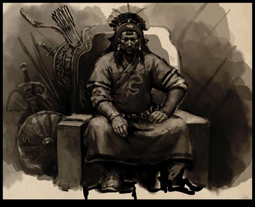 Illustration of Yesugei, Temujin’s father.
