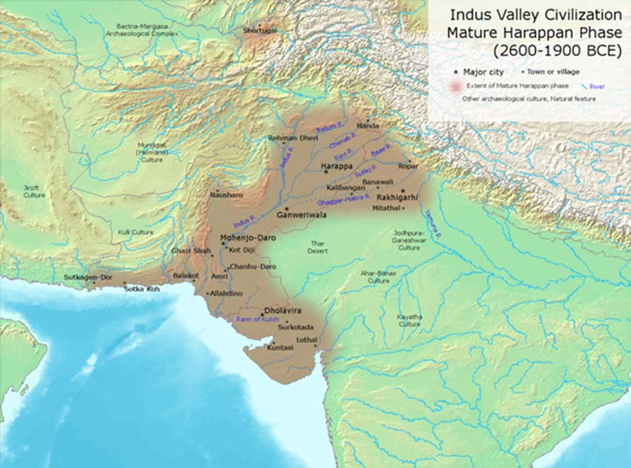 Indus Valley Civilization major sites. 
