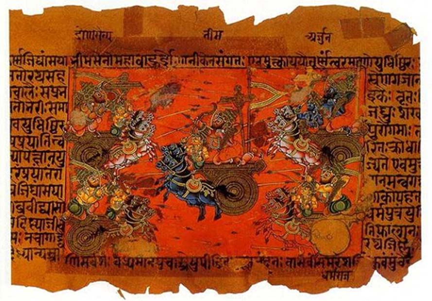 The Battle of Kurukshetra, fought between the Kauravas and the Pandavas, recorded in the Mahabharata. (Public domain)