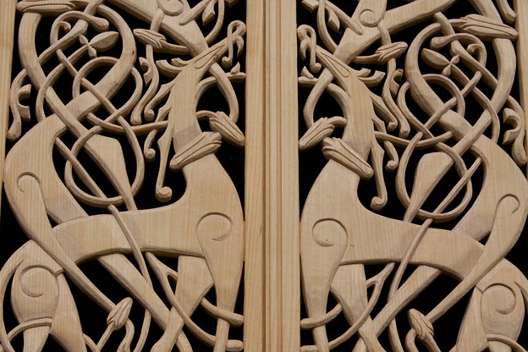 Intricate Viking woodwork