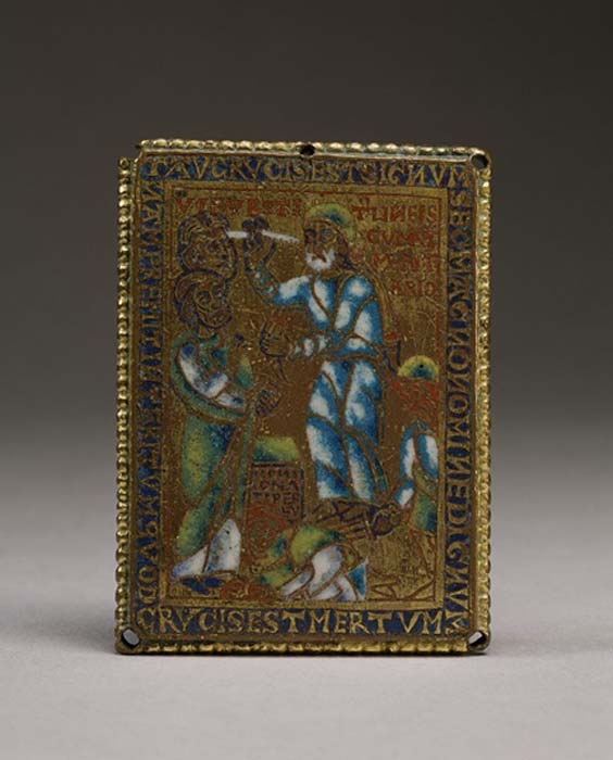 A mid-12th century Flemish piece of copperwork depicting Ezekiel's Vision, an illustrated Old Testament event.