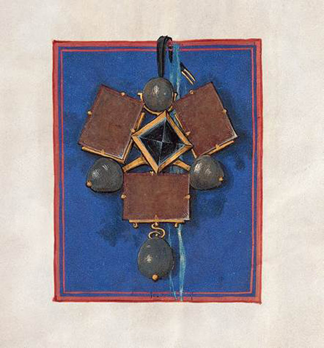 A miniature painting by an unknown artist of the Three Brothers jewelry piece, commissioned by the city of Basel around 1500. (ⓒ Historisches Museum Basel, Peter Portner / CC BY-SA 4.0)