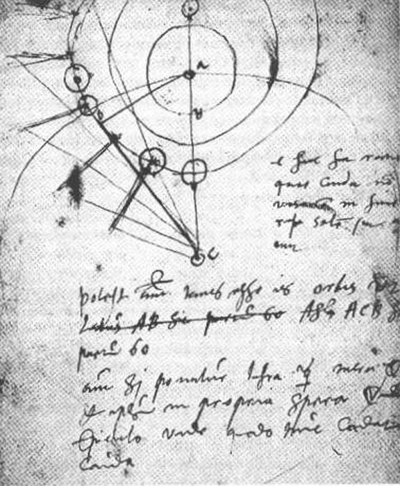 Cuaderno de Brahe de 1577, que muestra avistamientos de un cometa (Tycho Brahe/Public Domain)
