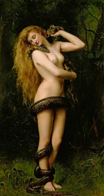 Pintura al óleo de Lilith de J. M. Collier, 1892 (dominio público)