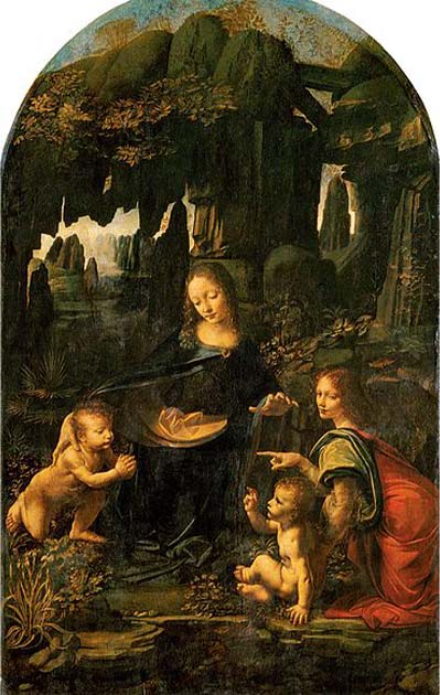 The painting, Virgin of the Rocks by da Vinci, among the famous decorations in the Cabinet of Curiosities at the Palace of Versailles. (Public Domain)