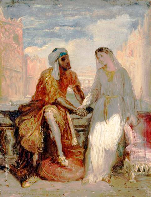 The Moors permeated European culture. Shakespeare’s Othello, depicted here with Desdemona in Venice in a painting by Théodore Chassériau, was a Moor. (Public domain)
