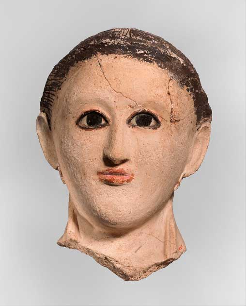 Máscara funeraria de yeso, 250-300 d.C., época romana, Egipto (Museo Met / Egipto)