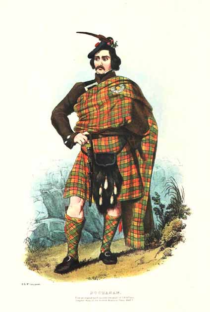 Una placa titulada “Buchanan” ilustrada por RR McIan, de The Clans of the Scottish Highlands de James Logan, publicada en 1845. (Dominio público)