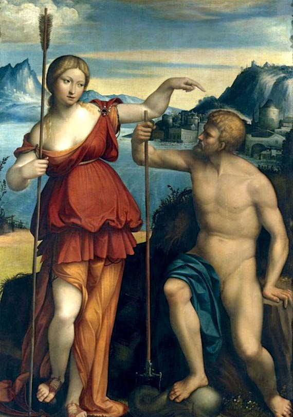Poseidon and Athena battle for control of Athens - Benvenuto Tisi da Garofalo (1512).