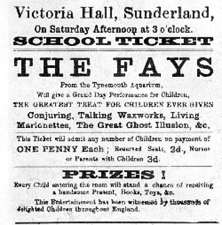 Poster advertising the 1883 variety show at Victoria Hall. (Elysium 73 / Public Domain)