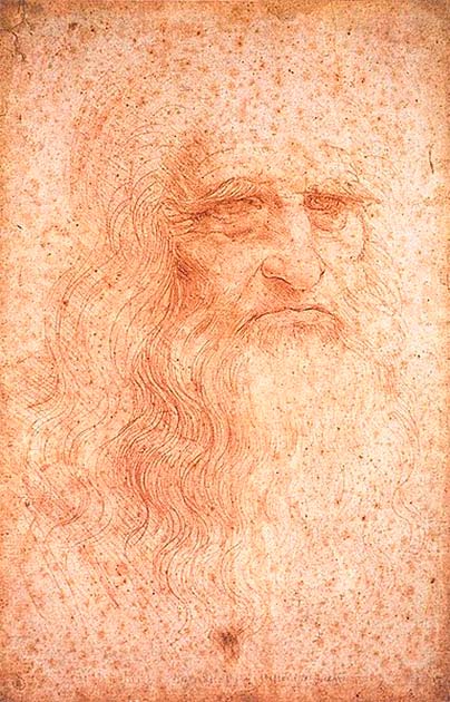 A presumed self-portrait of Leonardo da Vinci (c.1510) (Public Domain)