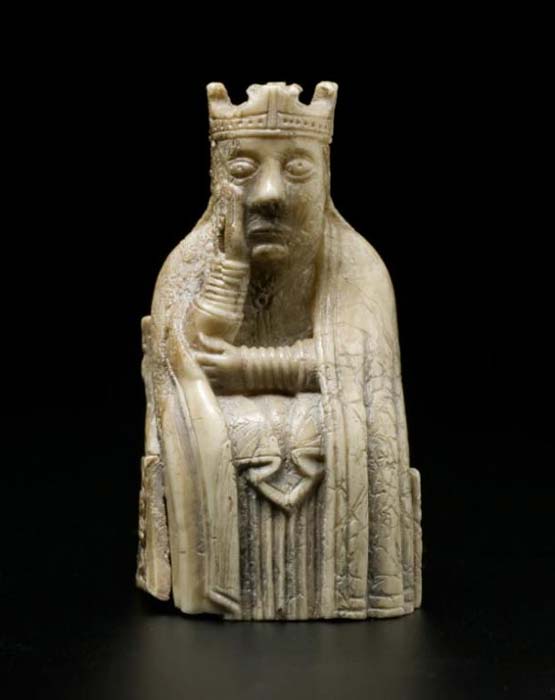 The queen from the Lewis chessmen set. Photo courtesy of National Museums Scotland.