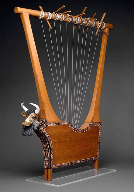 The Queen's lyre reconstruction from the Royal Cemetery at Ur in modern-day Iraq. (British Museum / CC BY-NC-SA 4.0)