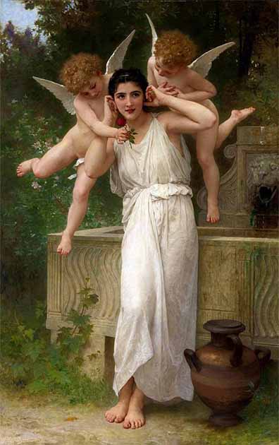 In prehistoric times, the ritual defloration of virgins by elites was a common occurrence. Youth by French painter William-Adolphe Bouguereau shows how white is associated with purity, innocence and virginity in Western cultures. (William-Adolphe Bouguereau / Public domain)