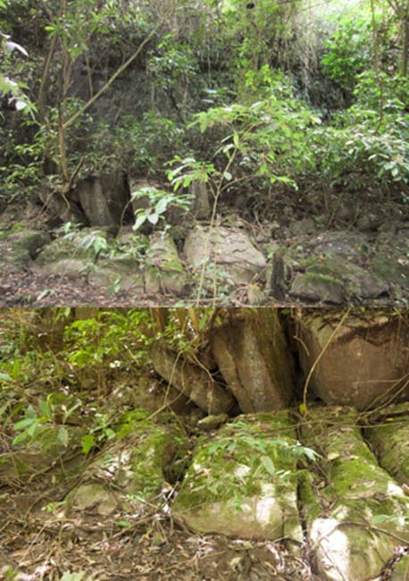 Photos of the strange rock structure.