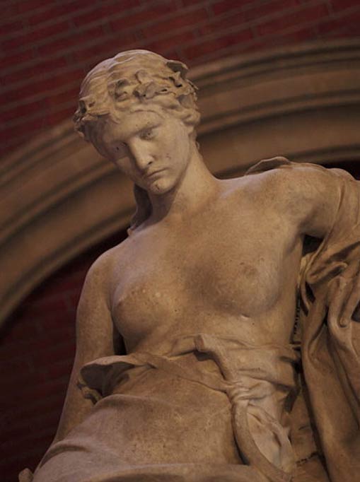 Detail of a sculpture titled ‘Velleda’ by Laurent-Honoré Marqueste.