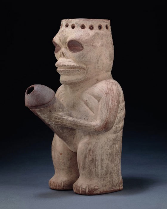 Un habitante sexualmente activo del inframundo retratado como un artefacto erótico Mochica. (Museo Larco / Google Art Project)
