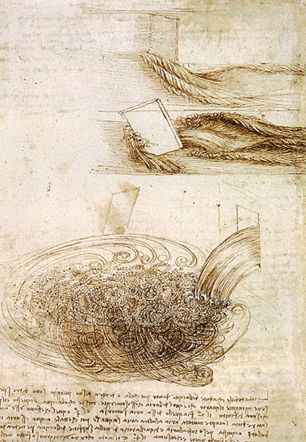 Los bocetos de turbulencia de Da Vinci. (Yelkrokoyade/CC BY-SA 2.0)