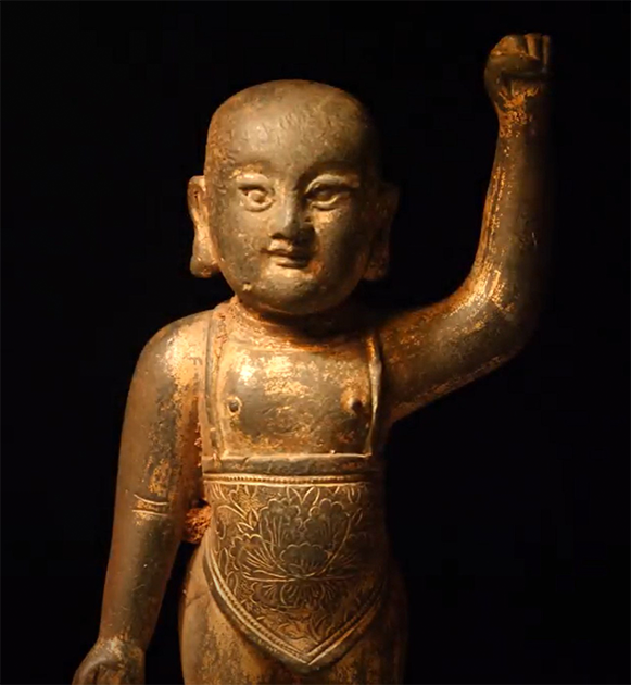 The statue is confirmed as a Ming representation of the Baby Buddha. (Finn Films)