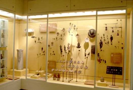 The stele along with other exhibits at the National Museum of Denmark