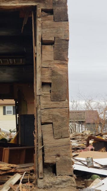 The structure looks to be made of hickory wood, cut with an ax. (Valley Girl Views)