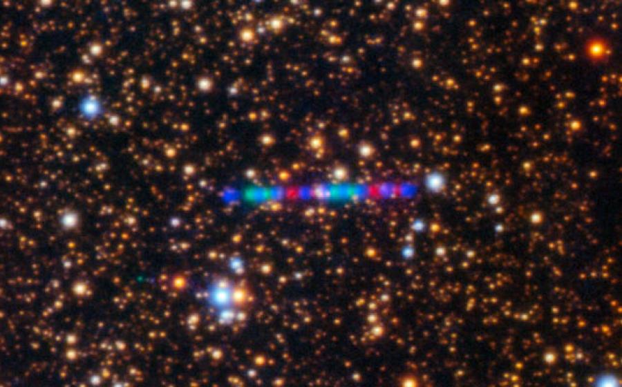 Image of 3I/ATLAS moving through the galaxy using color filters.