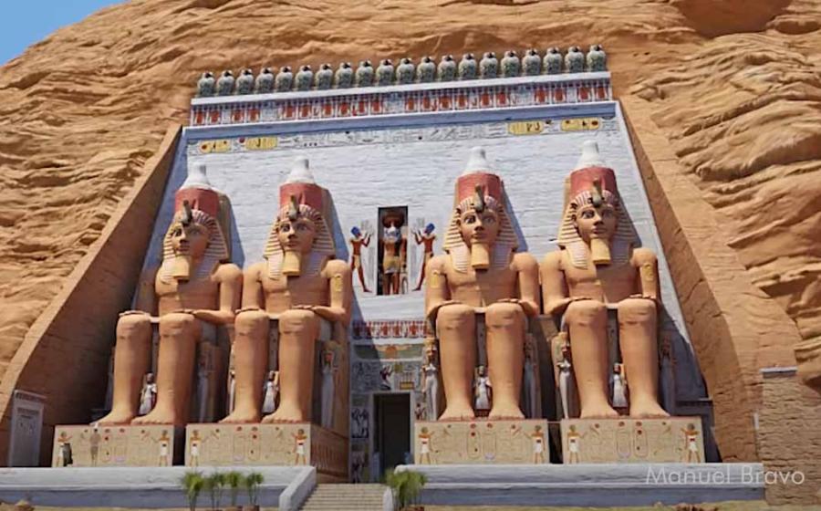 Abu Simbel was once colorful. Source: YouTube Screenshot / Manuel Bravo.