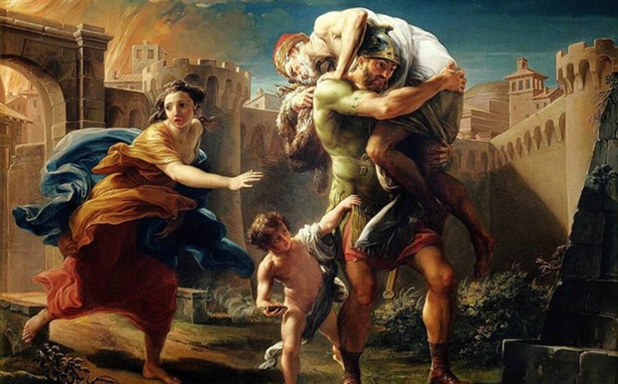 Aeneas fleeing from Troy