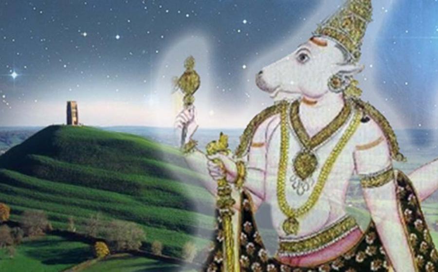Glastonbury Tor, and Bull Nandi (Public Domain/Deriv)