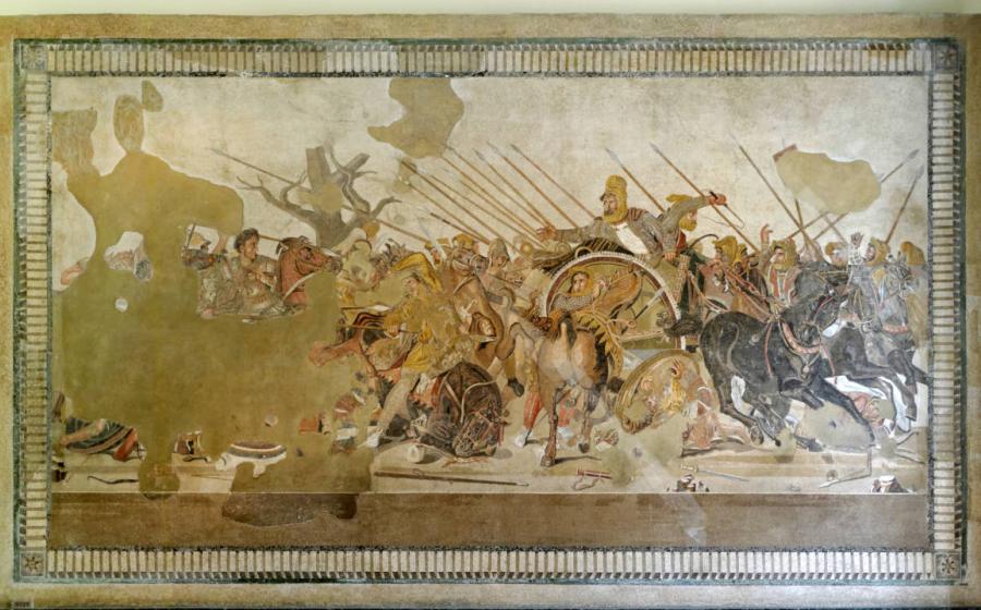 The Alexander Mosaic, currently on display at the National Archaeological Museum of Naples.