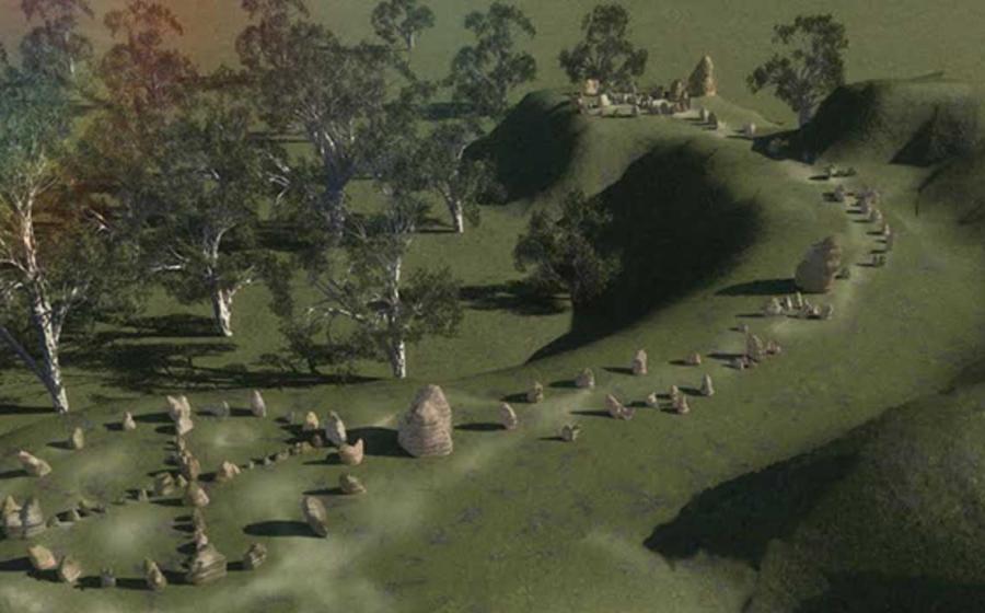 omputer image of Australia’s Stonehenge Site, Mullumbimby NSW by Richard Patterson.